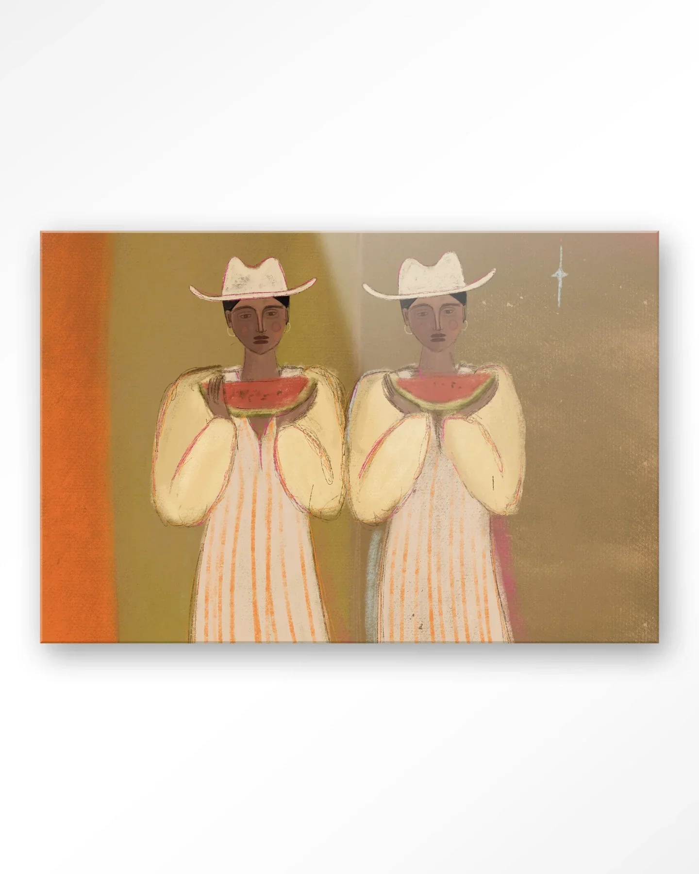 Watermelon Girl - Moderne Wanddecoratie | Artprint, Glass Art & Wandkleed - Afbeelding 4