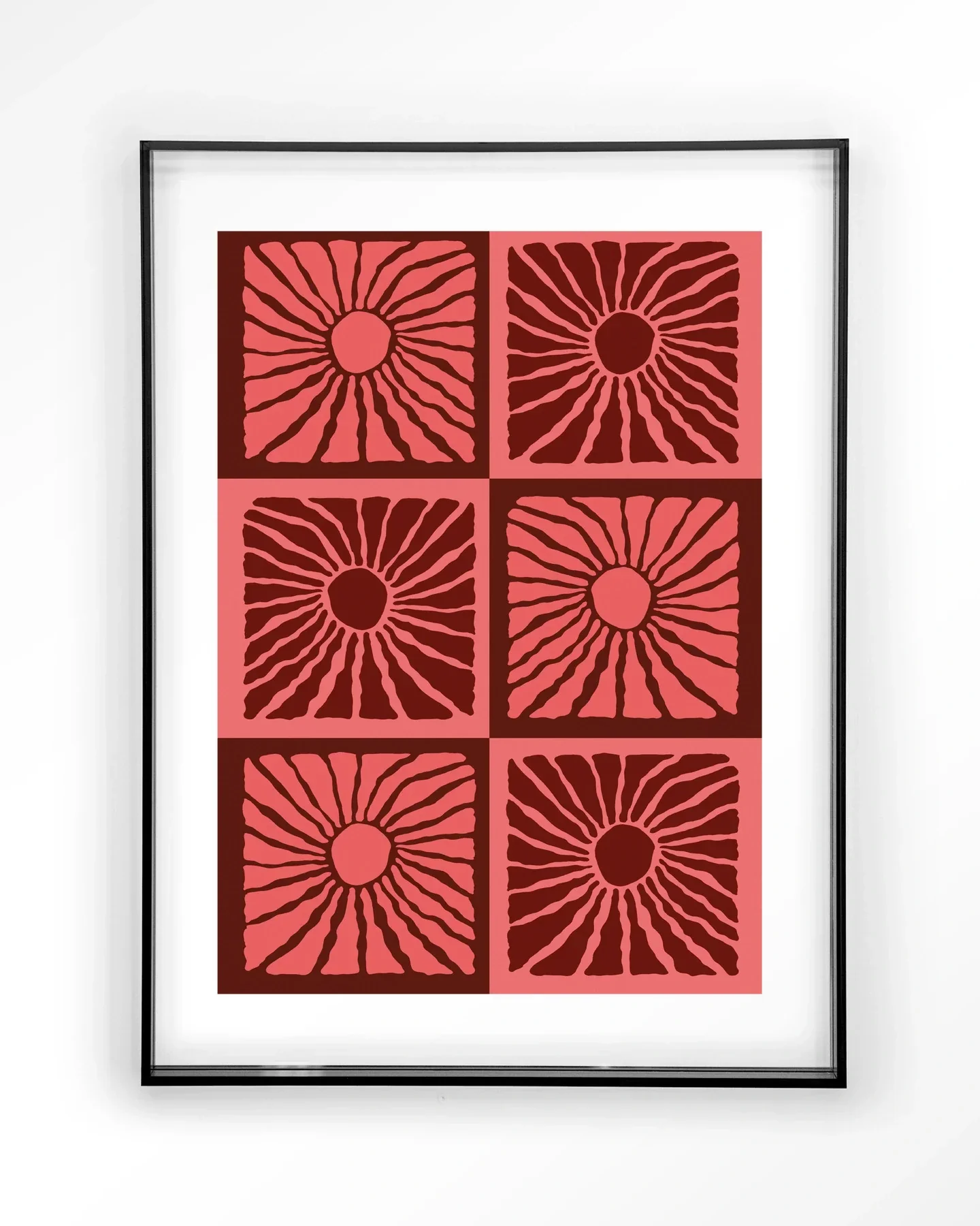 Suns In Pink - Moderne Wanddecoratie | Artprint, Glass Art & Wandkleed - Afbeelding 3