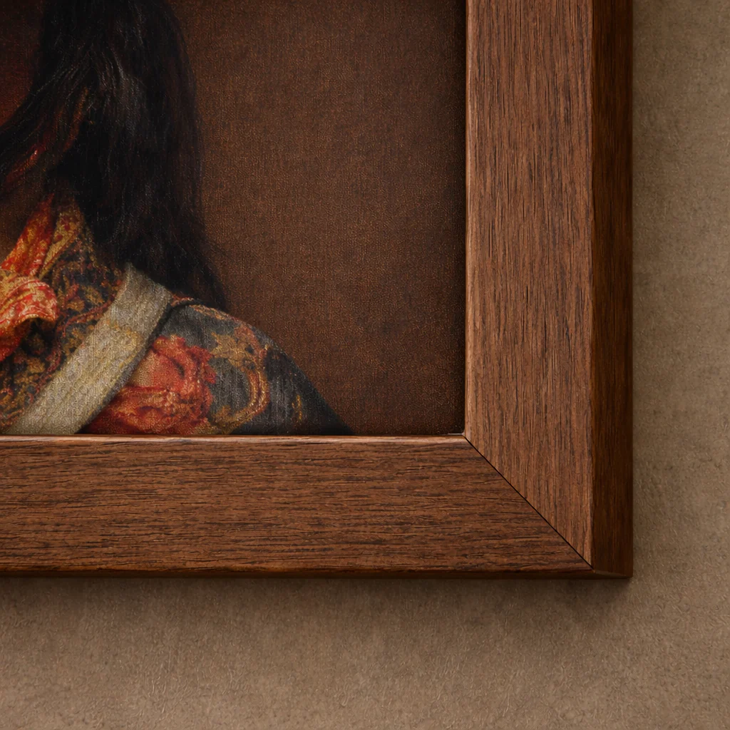 Tibetaanse Meisje Taupe – Geweven Gobelin Wanddecoratie met Lijst - Afbeelding 7