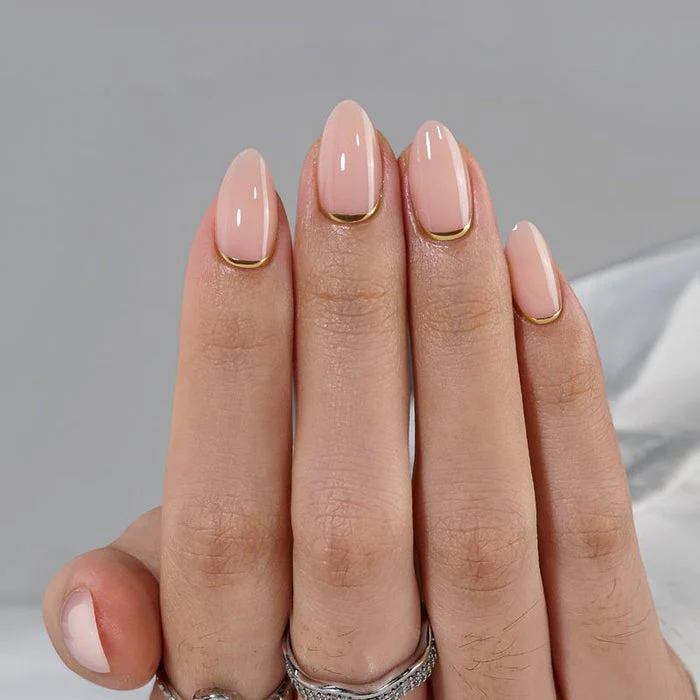 Gold en Almond Nagels Set - Press On Nails - 30 Stuks - Afbeelding 4