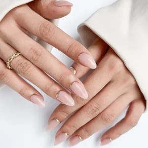 Gold en Almond Nagels Set - Press On Nails - 30 Stuks