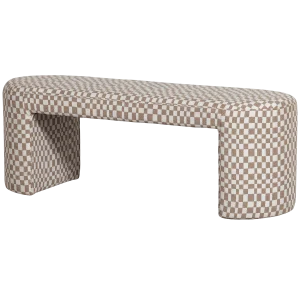 Eetkamerbank WOOOD Jacob ruit dessin zand