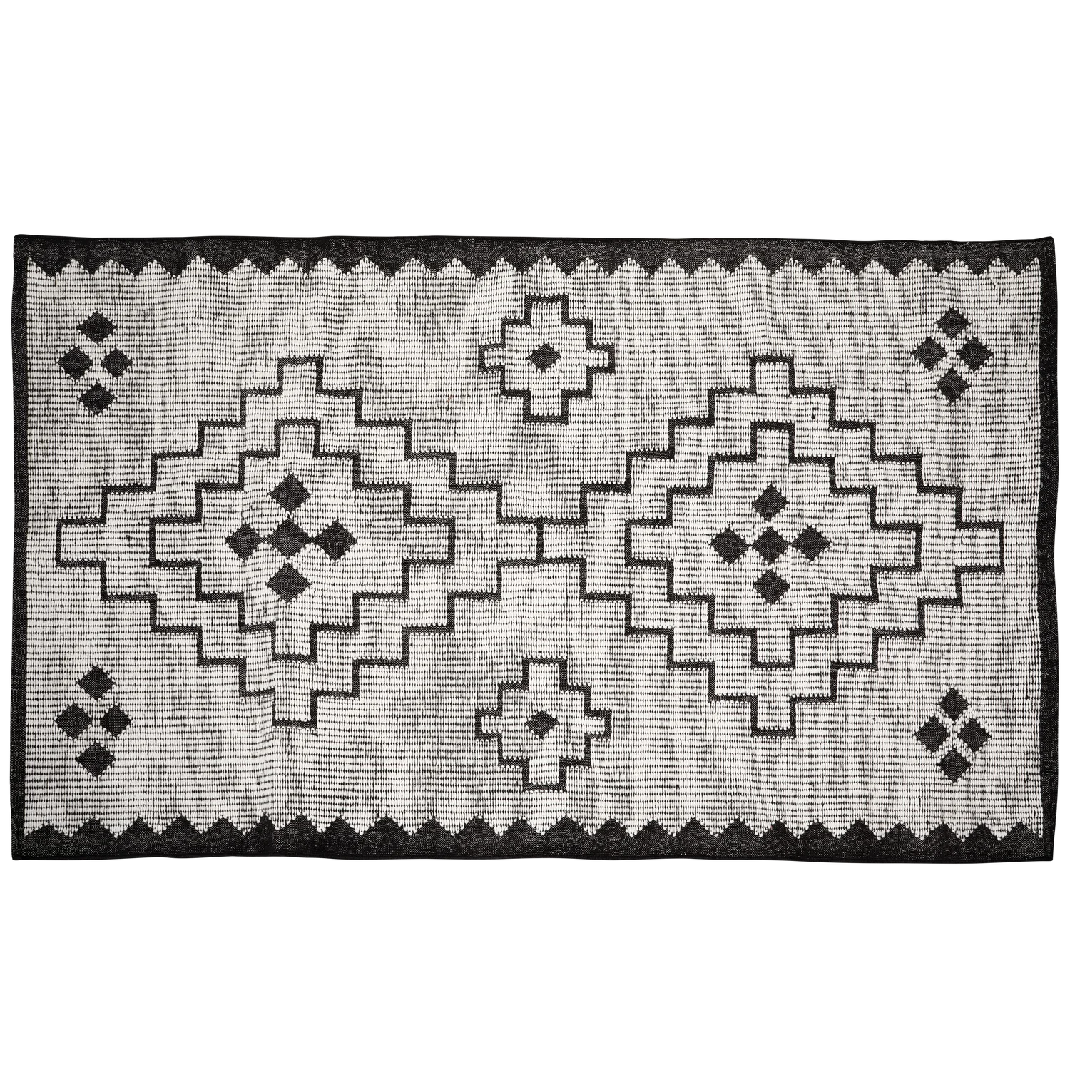 Wood - OMARI VLOERKLEED WOL/JUTE NATUREL/ZWART 160x230CM