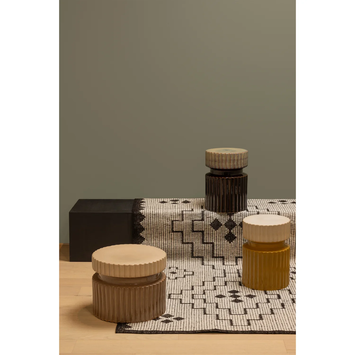 Wood - OMARI VLOERKLEED WOL/JUTE NATUREL/ZWART 160x230CM - Afbeelding 3