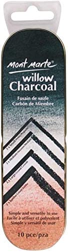 Houtskool Potloden Set - 10 stuks in verschillende maten - Zwarte Houtskool Potloden voor Tekenen - Ideale Tekenpotloden in Aluminium Etui - Schetspotloden perfect voor indrukwekkende Tekeningen - Afbeelding 9