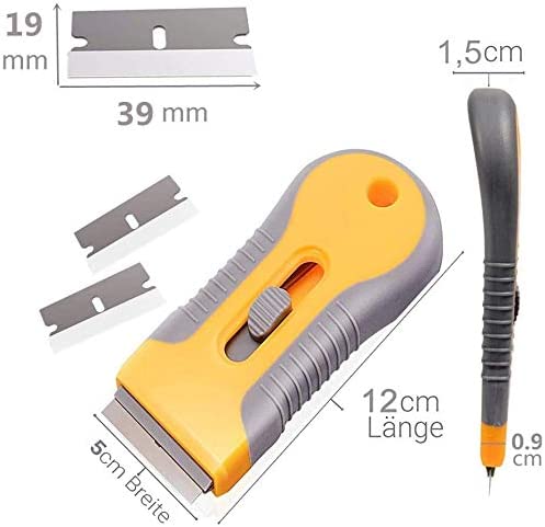 Schraper met 15 stuks Koolstofstaal - Glas Lijm Verwijderen - - Afbeelding 5