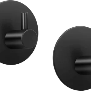 2-Pack Zelfklevende Roestvrijstalen Haken - Waterbestendig en Sterk voor Keuken & Badkamer