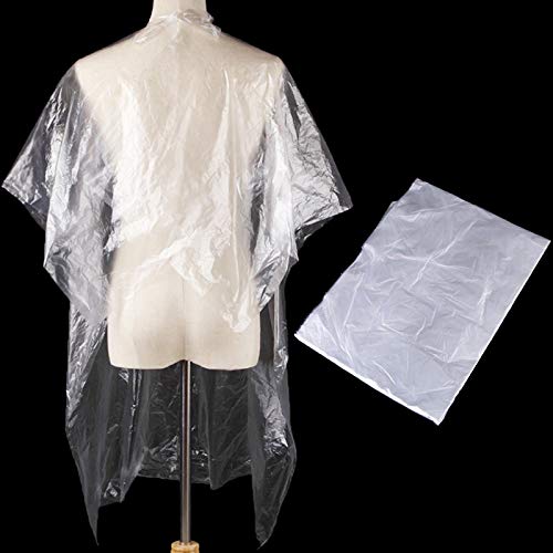 100 stuks Kappersschorten, verfschorten voor meerdere keren gebruik, haarknipkappen, transparant, waterdicht, kappersschort, kapsalons voor volwassenen, kinderen, 120 x 150 cm, transparant - Afbeelding 4