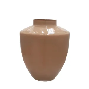 Tugela Zandkleur vaas – Beige glazen designvaas Ø24,5 x H29 cm