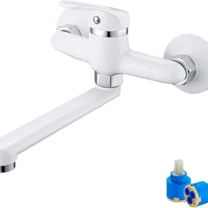 Wandgemonteerde Kraan - Wit  – Stijlvol - Keuken en Badkamer
