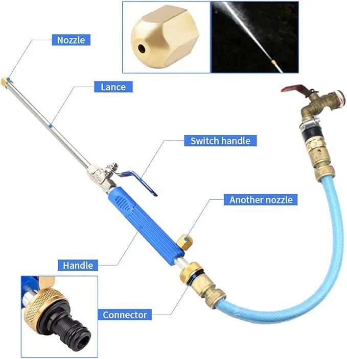 Hydro Jet Hogedruk Waterpistool – Sproeilans voor Tuinslang - Metalen Power Washer - Afbeelding 5
