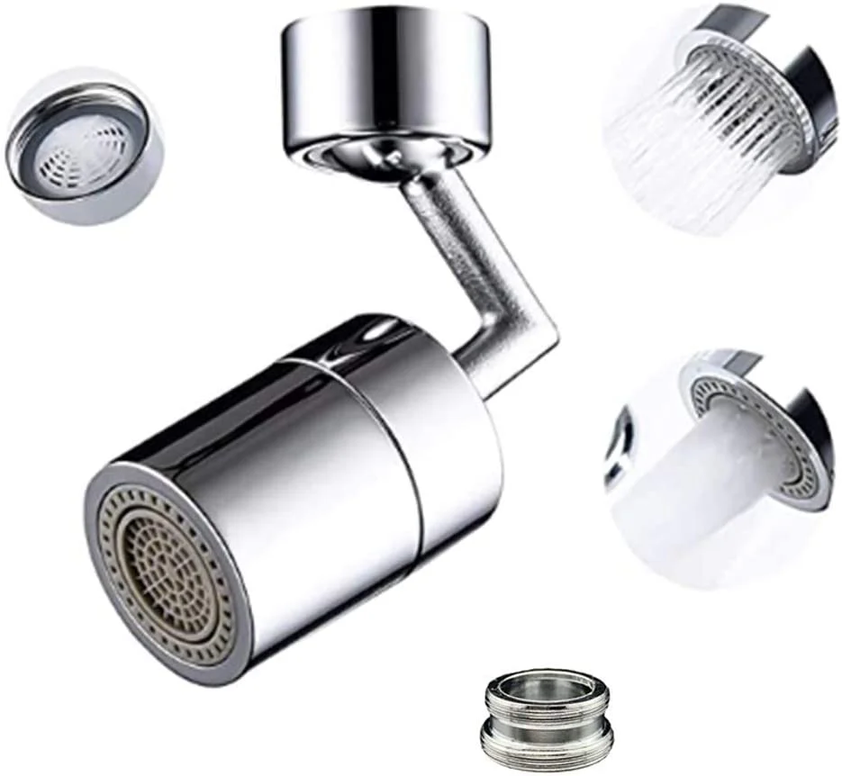 Universele sproeifilterkraan, 720° draaibare kraansproeikop met duurzaam koper en ABS anti-spatbescherming, met zuurstof verrijkt schuim, 4-laags gaasfilter