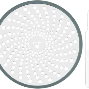 RVS Doucheputje Zeef met Pincet - Haarvanger en Afvoerbeschermer met Grijze Siliconen Rand - Geschikt voor Badkamers en Keukens - 11 cm Diameter