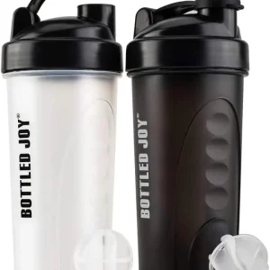 Premium Shaker Fles Set -2 Stuks - Food Grade PP, Vaatwasser & Magnetronbestendig, Anti-Skid met Mixbal