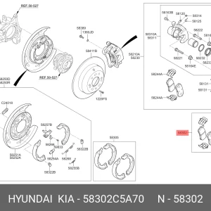 Premium Achteras Remblokken Set van 4 - Geschikt voor HYUNDAI / KIA 58302-C5A70