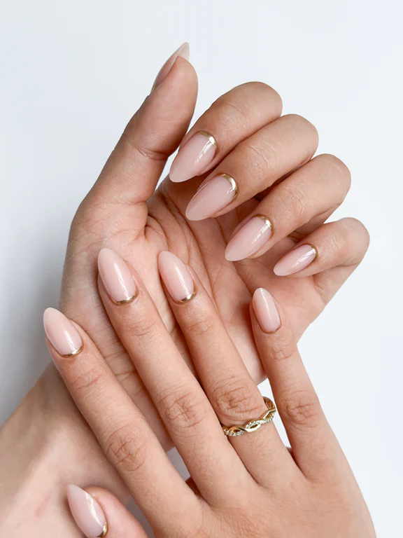 Gold en Almond Nagels Set - Press On Nails - 30 Stuks - Afbeelding 6