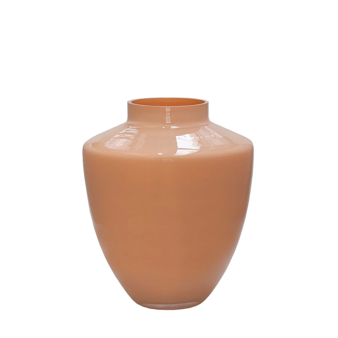 Tugela Peach vaas – Handgemaakte pastelvaas van glas Ø24,5–28 cm