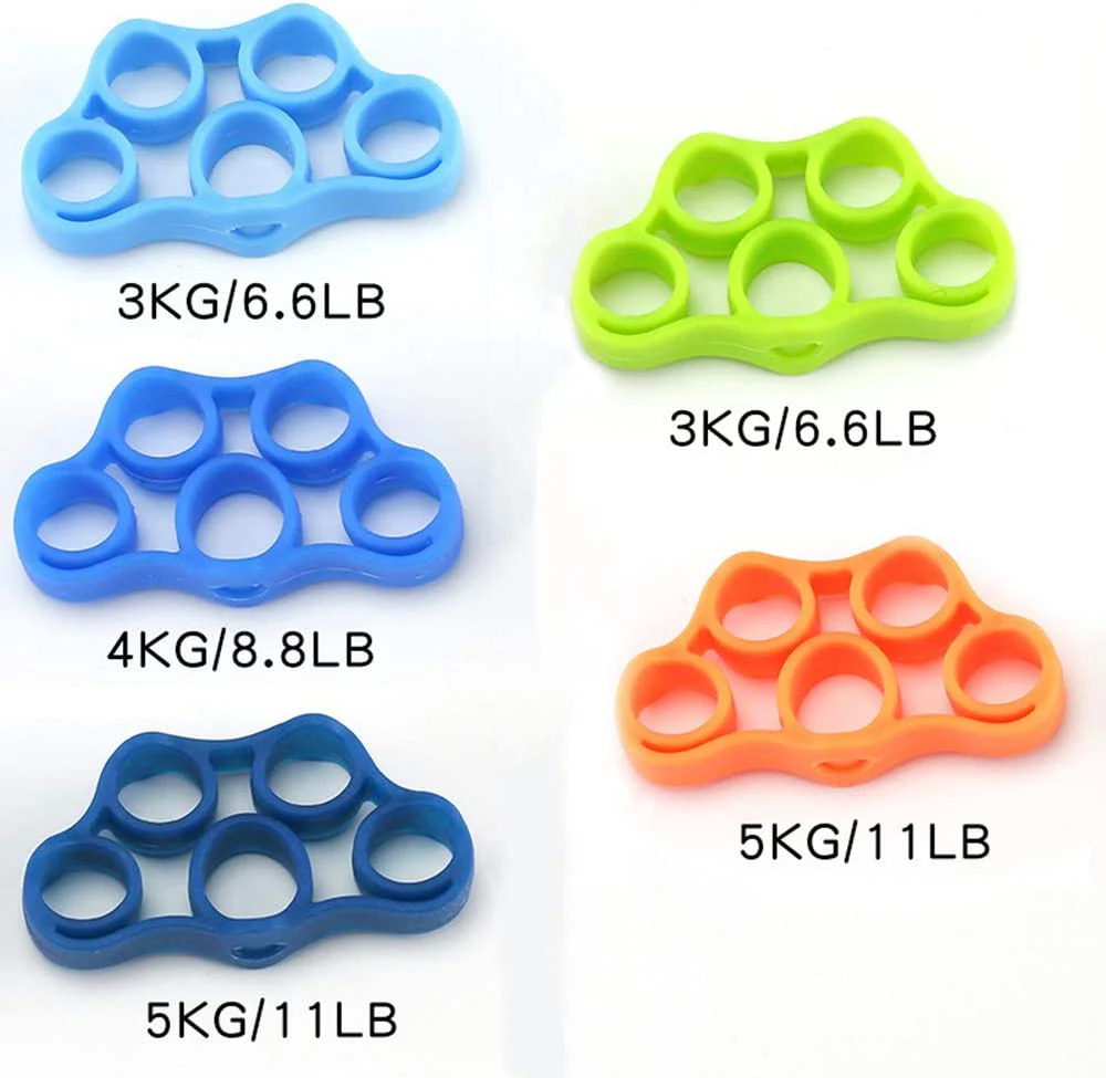 Siliconen Vingertrainers - Set van 5 met Diverse Weerstandsniveaus - Afbeelding 3