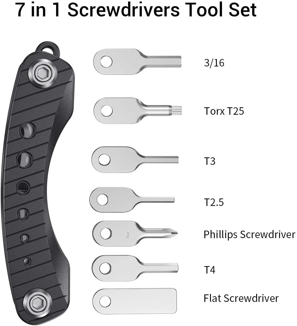 inklapbare gereedschapsset, schroevendraaierset met functionele sleutels - AAK2363 - Afbeelding 9