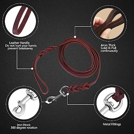 Hondenriem - Leer - 1.2 Meter - Huidvriendelijk - Afbeelding 7