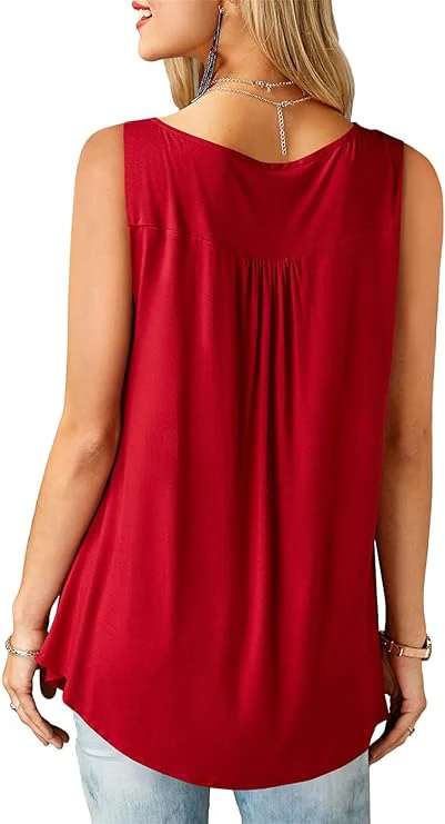 Dames Ruffle Button-Up Tanktops - Casual en Chic - Afbeelding 4