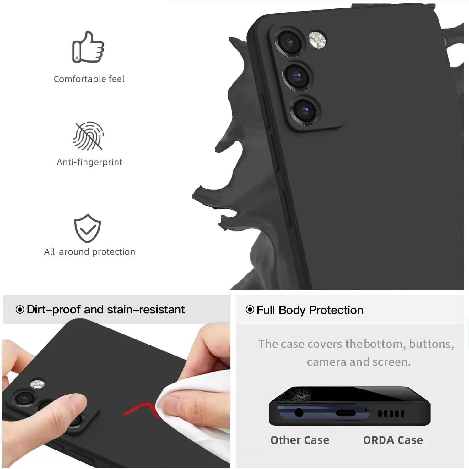 Telefoonhoesje geschikt voor Samsung Galaxy S20 FE - Mat Zwart - Afbeelding 3