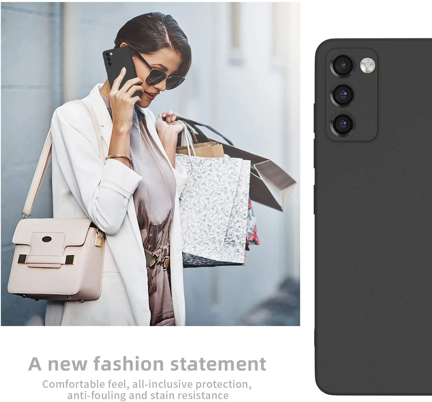 Telefoonhoesje geschikt voor Samsung Galaxy S20 FE - Mat Zwart - Afbeelding 4