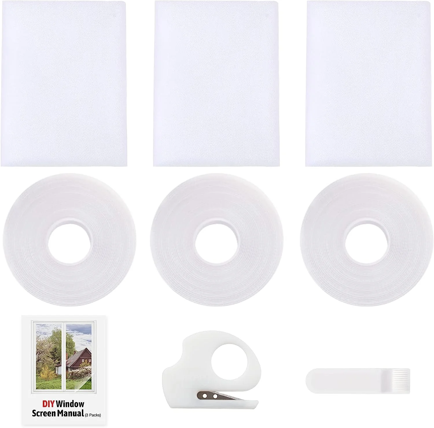 Universele Raamhor - Set van 3 - 130x150 cm - Wit - Afbeelding 3