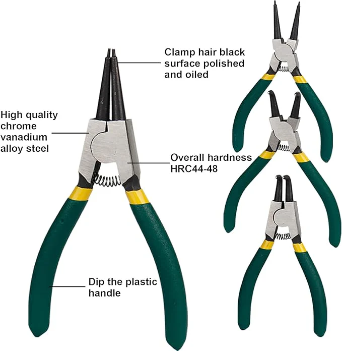 Tangen Set - 4 Delig - Anit Slip - Snap Ring - Inclusief Tas - Afbeelding 4