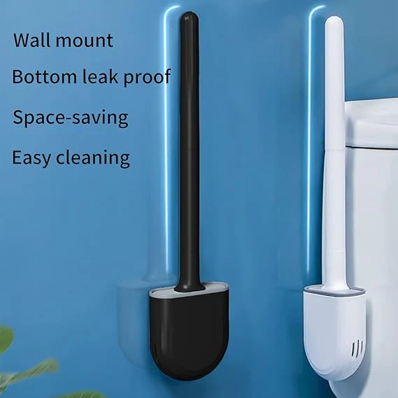 Toiletborstel Set van 2 - Zwart en Wit - Lekvrij - Sneldrogend - Inclusief Houder - Afbeelding 7