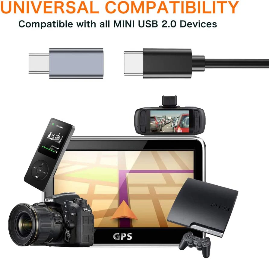 Type-C naar Mini USB 2.0 Adapter - Snel Opladen & Data Sync | 2-Pack - Afbeelding 3