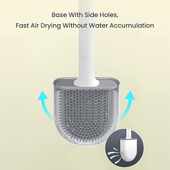Toiletborstel Set van 2 - Zwart en Wit - Lekvrij - Sneldrogend - Inclusief Houder - Afbeelding 6