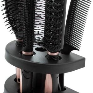 5-delige haarborstelkamset met spiegel en standaard Stylingset Antistatische kammen Ideaal voor verjaardagen, Kerstmis en andere gelegenheden (roze)