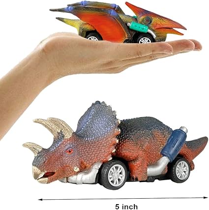 Speelgoed Auto's - 6 Stuks - Dinosaur Toy Pull Back Cars - 3+ - Afbeelding 6