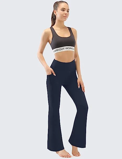 Bootcut Yogabroek met zijzakken voor dames - Hoog Getailleerd - Afbeelding 3