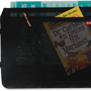 Lefancy 3 Pack Mesh Reistas met Rits Nylon Ultralichtgewicht voor Kantoorreizen Assortiment A4&A5&A6 Zwart