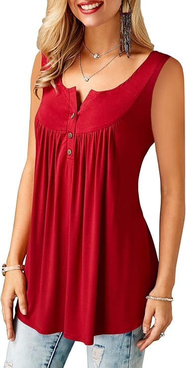 Dames Ruffle Button-Up Tanktops - Casual en Chic - Afbeelding 3
