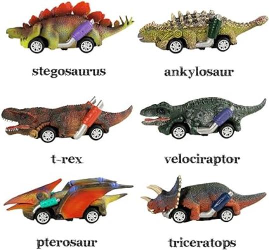 Speelgoed Auto's - 6 Stuks - Dinosaur Toy Pull Back Cars - 3+ - Afbeelding 5
