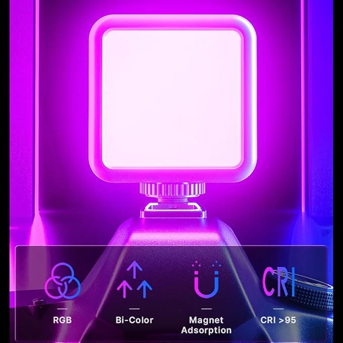 LED Video Lamp - Multi Color RGB - 2000 mAh batterij - Inclusief Mini Statief - Afbeelding 5