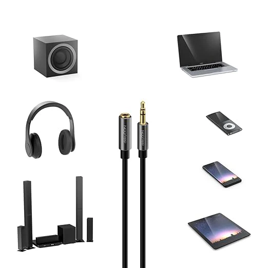 AUX Verlengkabel 1M – 3,5mm Jack – Flexibel & Helder Geluid - Afbeelding 4