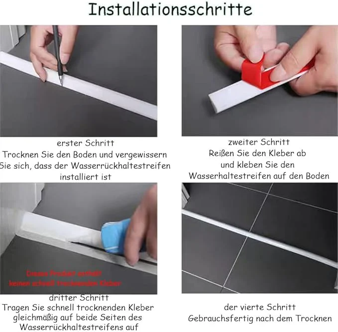 Zelfklevende Siliconen Waterstopper – Spatbeschermingsstrip voor Douche en Keuken - Afbeelding 7