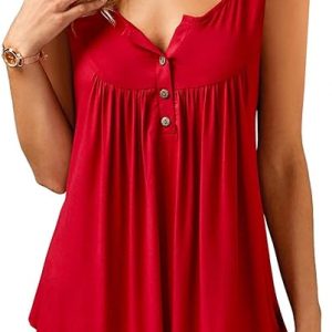 Dames Ruffle Button-Up Tanktops - Casual en Chic
