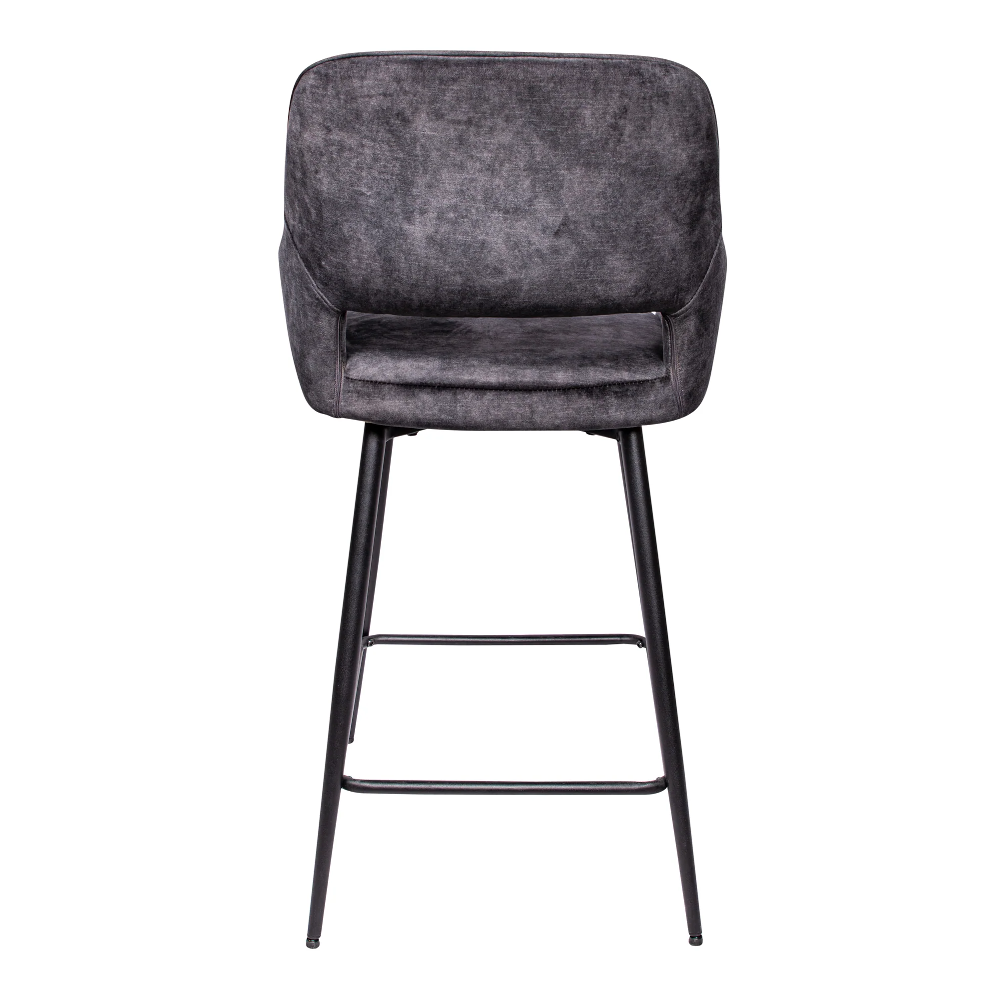 Fal LOW Velvet Anthracite Bar Stool Black Metal Le (set of 2) - Afbeelding 6