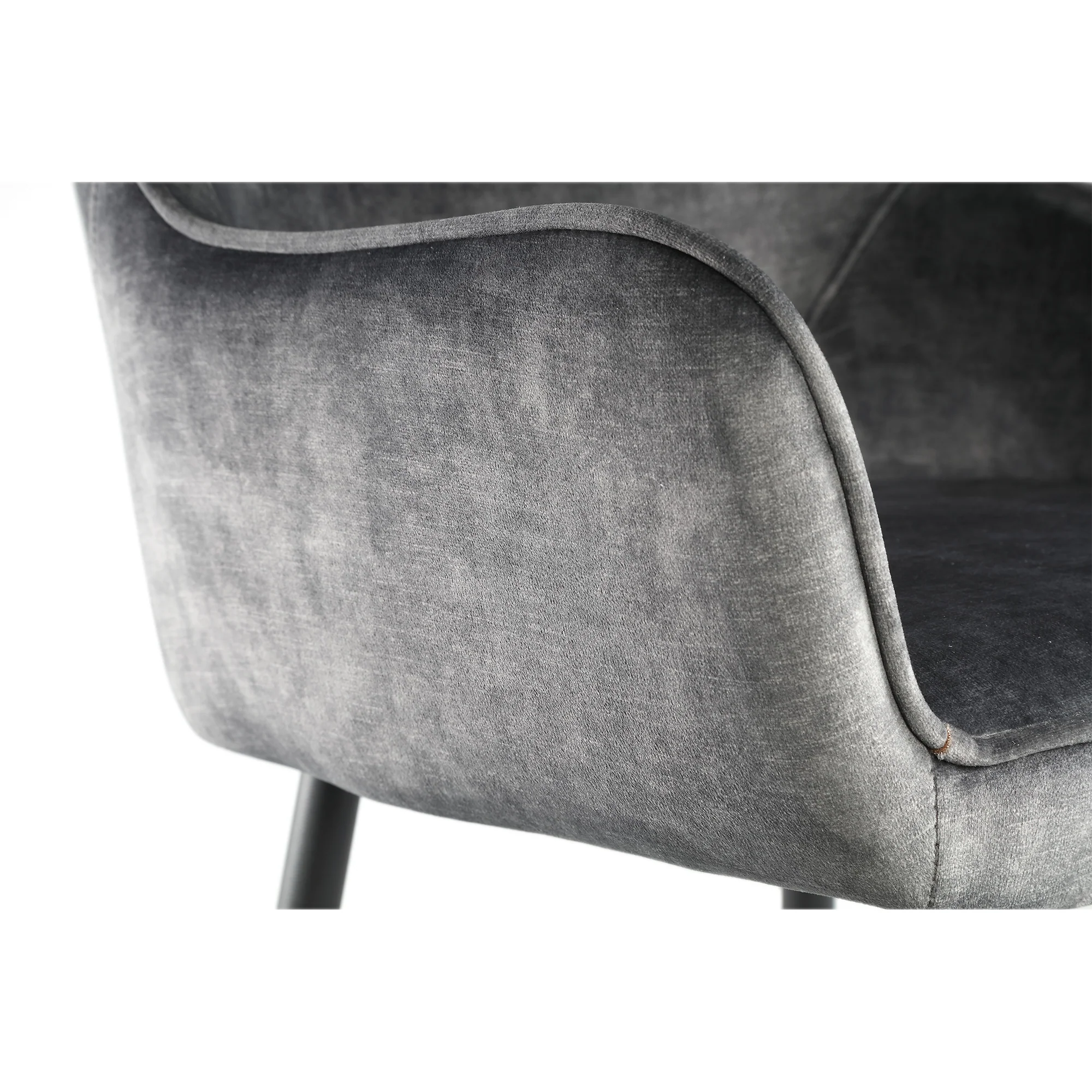 Fal LOW Velvet Anthracite Bar Stool Black Metal Le (set of 2) - Afbeelding 9