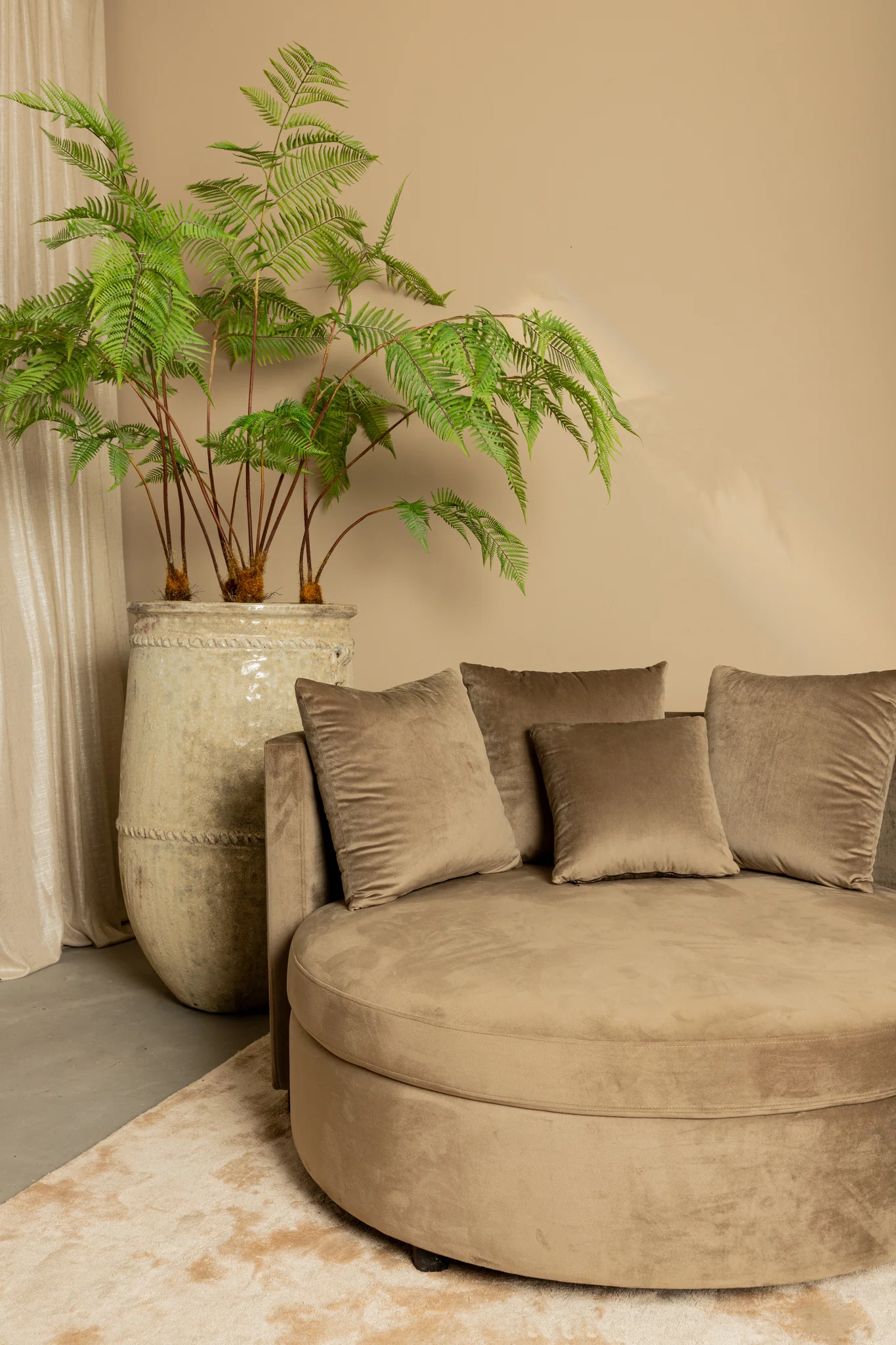 Fayen Velvet Green Fauteuil Half Round KD - Afbeelding 3