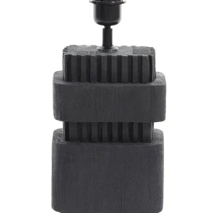 Light & Living Lampvoet Sakura Mangohout Mat Zwart 37cm