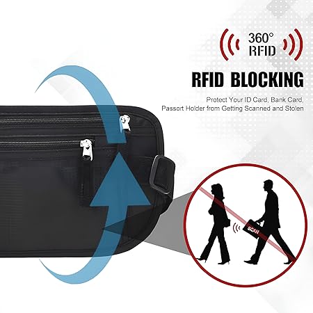 Anti-diefstal Heuptas met RFID – Reis Geldriem - Sport en Reizen - Afbeelding 5