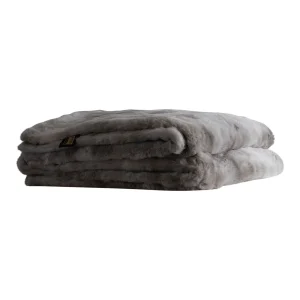 Linde Grey Faux Fur Bedspread In Giftbox 220 X 240