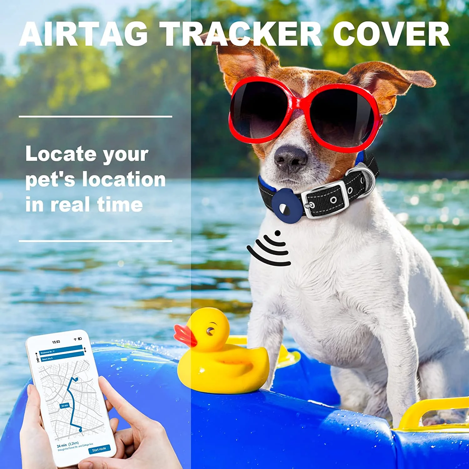 Hondenhalsband en geschikt voor AirTag - Verstelbaar en Comfortabel - Afbeelding 6