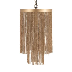 PTMD Brenton Gold ijzeren kettingen ronde hanglamp
